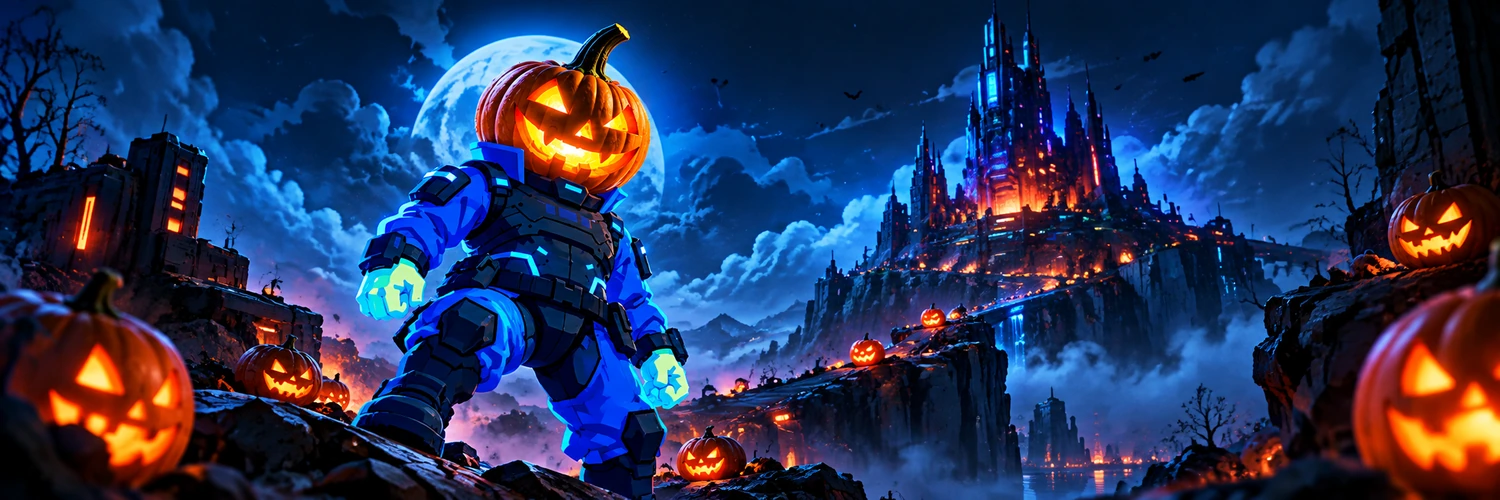 Cyber Pumpkin neon fortress